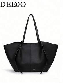 Dedoo Sac à épaule de grande capacité de design trapézoïdal à fermeture verrouillable pour femmes, sac à main en PU de luxe, sac de haute qualité sous le bras - Noir - Voir 9