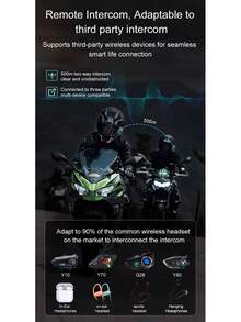 Mũ bảo hiểm xe máy Y12 Pro kèm tai nghe không dây, phạm vi liên lạc 500M, trang bị chip Bluetooth lõi kép Jelly BT5.4+Jelly BT5.4, đèn RGB, chống nước và bụi IP56, đèn báo liên lạc tích hợp, hỗ trợ liên lạc đa thương hiệu, phạm vi liên lạc lên đến 500M, tương thích với mũ bảo hiểm nửa mặt và toàn mặt, pin dung lượng lớn 1000mAh, hỗ trợ liên lạc và chia sẻ nhạc đồng thời, hỗ trợ trợ lý giọng nói AI, kết nối đồng thời với 2 điện thoại, trang bị lý tưởng cho các hoạt động ngoài trời, phù hợp với thời tiết mưa và tuyết. - Y12 Pro - Xem 9