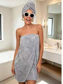 Exklusive schnell trocknende ultra-feine Faser verstellbare SPA Dusch-Wickeltuch, ideales Urlaubsgeschenk - frischer Lavendel Weihnachtsduft, geeignet für Urlaubsgeschenke, Sommerhochzeiten, Badezimmer Dekoration Zuhause - Pink - Übersicht 3