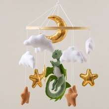 Móvil de cuna hecho a mano para bebé, con tema de animales interesante, desarrollo, mejora la coordinación mano-ojo, adecuado para la decoración de la guardería, mejor regalo para la interacción entre padres e hijos, cumpleaños, Navidad - Multicolor - Ver 2