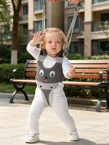 1pc Baby Walking Harness For 7-24 Months Toddlers, Anti-Fall Walking Aid Safety Belt With Handle, Adjustable, Unisex, Essential For New Moms - Grey Grey - View 9