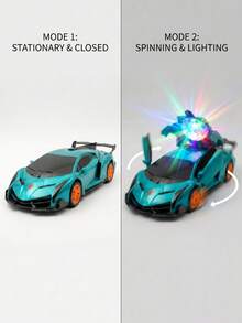 360° Auto-Rotating Toy Car With Universal Joint Function And Sound & Light Effects, Better Performance For Night Play, Perfect Gift For Christmas, Thanksgiving Or Party, Holiday Essential, Batteries Not Included - Multicolor - View 5