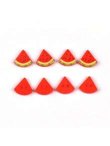 30 piezas Botones de plástico con patrón de sandía roja de 1.5x1.4cm con 2 agujeros, botones decorativos creativos hechos a mano para DIY, ropa, bolsos, accesorios para el cabello, suministros de manualidades - sandía - Ver 4
