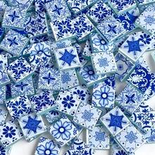 100g/200g Classic Blue And White Porcelain Pattern Mosaic Particles, Mandala Pattern Glass Mosaic Material, 2.3*2.3CM Random Pattern Delivery, Suitable For Handicraft Creation, Tabletop And Stair Decoration, Mosaic Wall Mural - CZQH - View 9