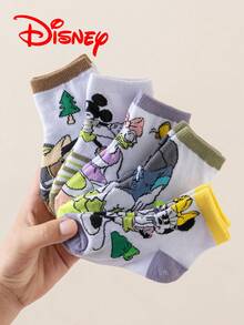 Disney 1/5/10雙迪士尼卡通兒童短襪禮品 夏季白色襪子 卡通角色配色拼接船襪 米妮 黛絲 唐鴨 米奇 兒童襪 舒適透氣 時尚兒童襪 透氣舒適百搭 禮品靈感 透氣吸濕 隨興 多功能 時尚卡通圖案船襪 適合學生 歐美尺寸成人 禮品與日常使用 米奇與他的朋友們 - 彩色 - 查看 2