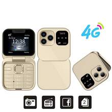 I16PRO 4G LTE Mini Flip Mobile Phone Call Recording Speed Dial FM Radio Flashlight Dual SIM Card Small Fold Box Cellphone - 查看 1