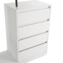 Chest Of Drawers, Wardrobe Set, White Wardrobe, Sideboard, Clothes Rail, Dimensions: W140/W40/H135 - White - View 11