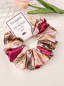 1pc Plaid Scrunchie, Fashionable Everyday Streetwear Versatile Hair Accessory, Elastic Hair Tie Ponytail - Multicolor - View 5