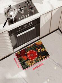 1/2pcs Bohemian Style Floral Kitchen Mat Set, Modern Country Style Floral Kitchen Rug And Mat, Non-Slip Washable, Suitable For Spring/Summer Bohemian Style Kitchen Long Rug, Rubber Bottom Support - Multicolor - View 17