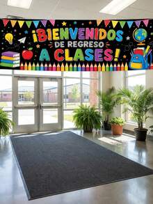 Welcome Back To School/Campus Polyester Banner, Colorful Classroom Wall Decor, Back To School Party Photo Backdrop; Decorative Wall Accessory Suitable For Classrooms, Residences, Event Venues And Photography Backgrounds. - Spain - View 21
