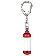 Pendants - Rose Gold Aluminum Alloy Cylindrical Glass Tube Keychain - View 19