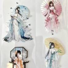 古风中国风美女PET和纸胶带，传统汉服淑女撑伞图案装饰胶带，适用于剪贴簿、手账、子弹笔记、DIY手工、卡片制作和手账装饰 - 6cm*92cm - 查看 5
