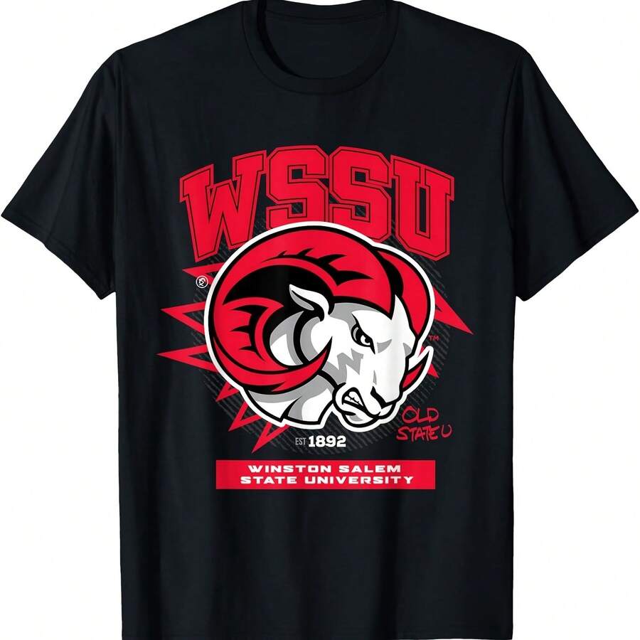 Winston Salem State University - WSSU - HBCU - Rams T-Shirt - Black - View 1