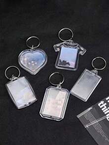 5/10/20/30/40/50/100PCs Acrylic Photo Frame Keychain Clear Picture Insert Blank Keyrings For Double-Sided Photos Holder DIY Party Guest Gifts - Multicolor - View 6