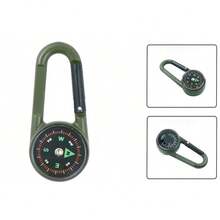 Metal Double-Sided Carabiner With Compass And Thermometer, Zinc Alloy Portable Outdoor Camping Hiking Clip - Compass - View 2