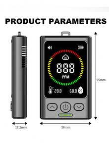 Carbon Monoxide Detector, Digital Display, Lightweight Alarm, Durable Construction, Reliable Sensor, Safety Device, Homeowner, Traveler, Portable Carbon Monoxide Detector, Home Carbon Monoxide Detector - Black - View 13