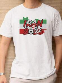 Camiseta Gráfica Animada con la Bandera de  para Fans, Diseño Inspirado en Torneos Mundiales de Fútbol, Regalo Deportivo para Aficionados al Fútbol, Camiseta Unisex - Negro - Ver 1