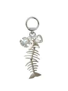 Wave-Patterned Fishbone, Pearl Shell, Heart Bags Charms-Bohemian Vacation/Beach Resort/Ocean Themed Accessory, Car Pendants, Hanging On Straw Bags, Backpack, Wallet, Headphone Bag, Canvas Bags, Keys, Lovely Gift For Beach Trip Or Summer - A - View 12