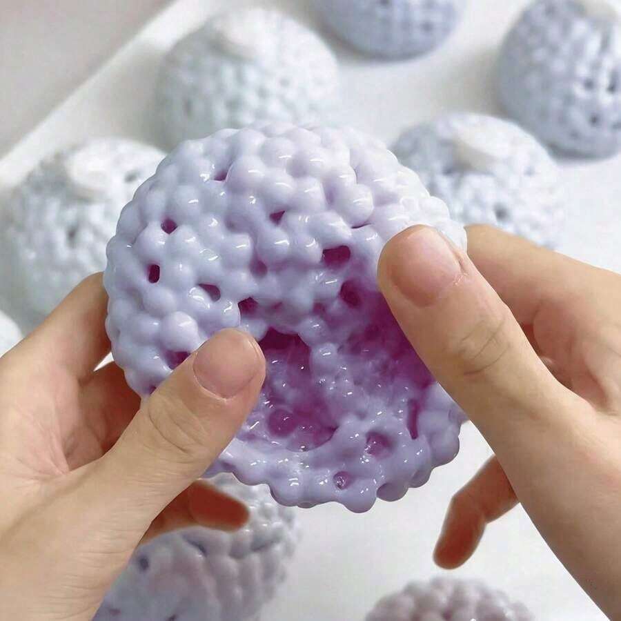 1/3/10 PCS 2026 New - Handmade Glutinous Rice Ball Squishy/Burst Bead Fidget Toy, Fluid Stress Relief Ball, Perfect Gift For Birthday, Holiday, Office & Home Use - Blue - View 1