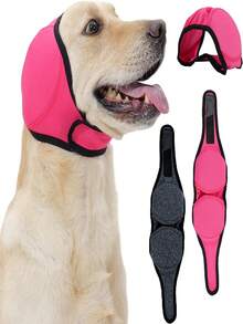 1pc Dog Scarf Pet Headwear, Swimming & Shock-Proof Dog Ear Cover, Noise Anxiety Relief, Retractable Waterproof Ear Protector With Soothing Cap Design, Ideal For Pet Care, Hematoma, Grooming, Head/Ear Protection Gear - Multicolor - View 2