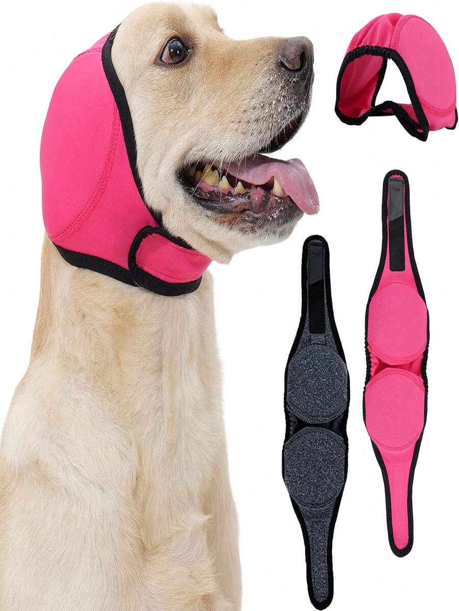 1pc Dog Scarf Pet Headwear, Swimming & Shock-Proof Dog Ear Cover, Noise Anxiety Relief, Retractable Waterproof Ear Protector With Soothing Cap Design, Ideal For Pet Care, Hematoma, Grooming, Head/Ear Protection Gear