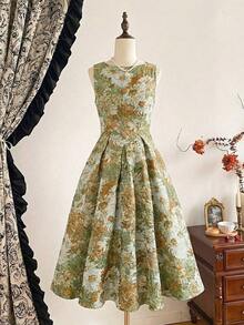 Women Midi Dresses - Green 2 - View 3