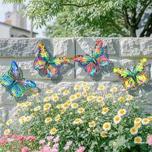 New Arrival Iron Colorful Butterfly Home & Outdoor Wall Decor, Acrylic Craft Hanging Ornament - A - View 2
