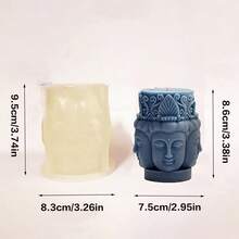 佛陀主题硅胶模具，适用于香薰蜡烛、DIY 肥皂和石膏雕塑 - 工艺用品模具 - 白色矽膠模具 - 查看 8