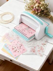 Manual Die Cutting & Embossing Machine, Portable Cut Machines, 6/9 Inch Opening Scrapbooking Machine Full Kit Included, For Arts & Crafts, Scrapbooking, Card Making And Crafting - White - View 1