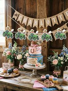 2/4/6pcs Customized Children's Tractor Face Hanging Banners, Farmer Children's Tractor Theme Garland, Children's Birthday/Baby Shower/Gender Reveal Party Decoration, First Ride Tractor 1st Birthday Banner, Boy/Girl Country Farm Party Backdrop Wall Hanging Decor - Multicolor - View 4