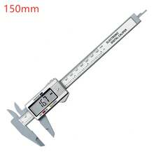 Digital Carbon Fiber Caliper, Vernier Measuring Tool, 150mm High Precision Digital Ruler For Length Measurement - Digital Black - View 10