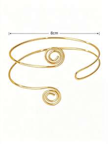 1pc New Punk Style Metal Spiral Bracelet Arm Band - Gold - View 8