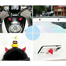 1 par de decorações luminosas em forma de chifre de diabo para capacete, adequadas para veículos elétricos e motocicletas. - A - Ver 3