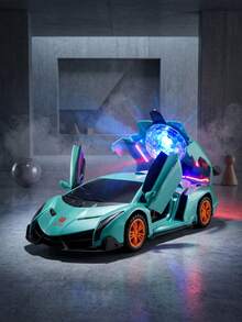 360° Auto-Rotating Toy Car With Universal Joint Function And Sound & Light Effects, Better Performance For Night Play, Perfect Gift For Christmas, Thanksgiving Or Party, Holiday Essential, Batteries Not Included - Multicolor - View 3