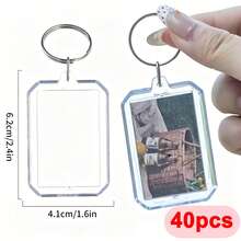 5/10/20/30/40/50/100PCs Acrylic Photo Frame Keychain Clear Picture Insert Blank Keyrings For Double-Sided Photos Holder DIY Party Guest Gifts - Multicolor - View 54