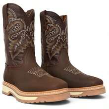 BOTA TRABAJO PUREPECHA SUELA DOBLE DENSIDAD ESTILO DE RODEO SIN CASCO - Color caoba - Ver 8