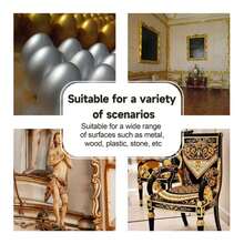 Gilded Lacquer, Gold Foil Lacquer Gold Craft Paint, For Art Supplies, Gold Paint, For Canvas, Rocks, Wood, Textiles, Ceramics, Paint - A - View 10