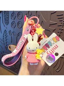 Gantungan Kunci Karet Lembut Miffy Resmi, Gaya Minimalis yang Imut, Desain Karakter Kelinci Miffy, Liontin Karet Lembut, Pengerjaan yang Indah, Aksesori Tas Tangan, Ransel, dan Kunci, Cocok untuk Penggunaan Sehari-hari, Perjalanan, Ulang Tahun, Natal - Purple - View 5