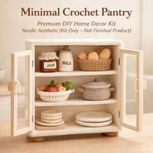 1Set Animal Crochet Kit, Crochet Kit For Beginners, Beginner Crochet Kit For Adults With Step-By-Step Text Tutorials, Mini Kitchen Storage Cabinet DIY Crafts For Adults, Contemporary Home Decorative Ornaments, Cute Birthday Easter Day And Spring Gifts - Mini Kitchen Storage Cabinet - View 5