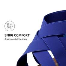 Women's Elastic Ankle Strap Low Wedges Sandals Casual Dressy Summer Flat Sandals Cute Gladiator Shoes - 寶藍色 - 查看 3