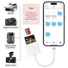 1pc Apple Lightning/Type-C To SD/TF Dual Card Reader 2-In-1 Phone/Tablet Memory Card Adapter Compatible With IPhone/ Camera Memory Card Plug And Play Reader - View 3