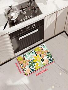 1/2pcs Bohemian Floral Kitchen Mat Set, Modern Farmhouse Style Floral Kitchen Rugs And Mats, Non-Slip Washable, Spring/Summer Bohemian Kitchen Runner Rugs, Rubber Backing - Multicolor - View 14