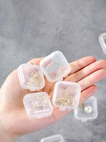 1pc Travel Jewelry Box, Gift For Women, Mini Jewelry Organizer With Mirror, Necklace & Earring Storage Box, Pink Travel Essential, Suitable For Vacation, Beach, Bathroom, Bedroom, Large Capacity - Multicolor - View 24