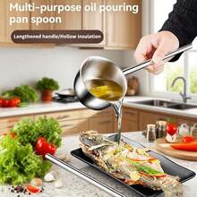 1Pc Silver Stainless Steel Oil Heating Pot With Long Steel Handle, Heat Resistant Anti-Scald Long Grip Design, Thickened Body Fast Even Heat Conduction, Rustproof Wear-Resistant Easy Clean Kitchen Cookware, Sturdy Durable Multipurpose Pot, Ideal For Hot Oil Cooking, Seasoning Blending, Small Dish Frying And Daily Household Kitchen Cooking Use - View 2