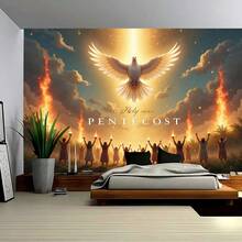 DIENALLS Silk Paradise Party Backdrop - Radiant Light &  Figures Below, Indoor/Outdoor Decorative Wall Hanging, Event Photo Background, Interior Decoration |   Theme |   Illuminated - 1 - View 8