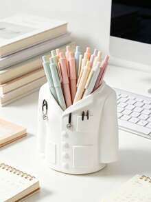 Doctor Coat Pen Holder, Cute Medical Theme Desktop Storage Box, Unique Pen And Stationery Organizer, Ideal Gift For Doctors And Medical Students, Charming Decor For Office, Clinic And Study Space, Back To School Season - B - View 6