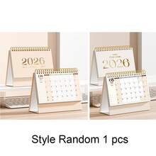 1pc 2026 New Minimalist Creative Desktop Mini Calendar, Triangular Base For Stable Placement, Thick Cardboard Inner Pages, Smooth Flipping Metal Coil Binding, Includes Countdown Memo, Monthly & Annual Calendar, Office Decor, Gift, Prize, Stationery, School Supplies (Random Print) - Multicolor - View 22