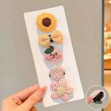 5pcs/Set Teddy Dog, Cat, Yorkshire Terrier Themed Non-Shedding Hair Clips & Headbands - Multicolor - View 7