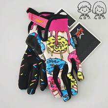 1 Pasang Sarung Tangan Sepeda ROXF Motif Donat Jari Penuh, Anti Selip, Bernapas, Kompatibel dengan Layar Sentuh, Cocok untuk Bersepeda, Off-Road, BMX, Skateboard, dan Olahraga Lainnya - Berwarna merah muda - View 4