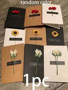 10入/組圓角摺疊賀卡，摺疊卡永生花小花束明信片 - ，空白可繪圖。提供珍珠光澤、牛皮紙和純色卡紙材質。適用於生日、婚禮、感謝活動 - 查看 13